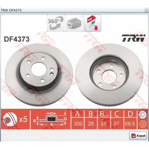 FREN DİSKİ ÖN MERCEDES W639 VİTO-VİANO (03-14) VİTO W447 (014>) HAVALI  300MM