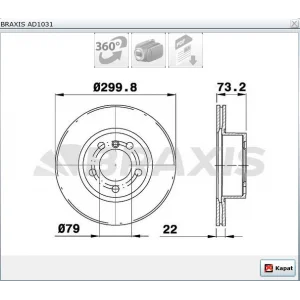 FREN DİSKİ ÖN BMW F20-F21 (2010>)  F30-F31-F35-F80 (2011>)  F34 (2013>)  F32-F33-F36-F82-F83 (2013>)  HAVALI 300MM