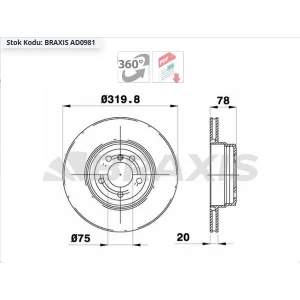 FREN DİSKİ ARKA BMW X5 E70 (07-13) X5 (F15 F85 ) 2013> X6  E71-E72 (08-14) X6 (F16 F86 ) 2014> HAVALI 320MM
