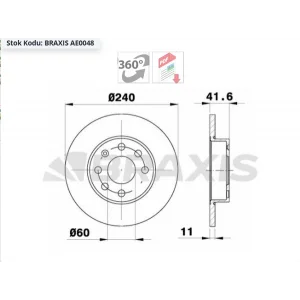 FREN DİSKİ ÖN OPEL CORSA C (2000-2009) DÜZ 240MM