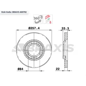 FREN DİSKİ ÖN MITSUBISHI L300 I (80-87) L300 II (86-13) HAVALI 258MM