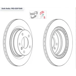 FREN DİSKİ ARKA BMW 1SERİ E81 (06-12) E82 (07-13) E87 (03-13) F20 / F21 (2010>) 2 SERİ F22 /F23 /F87 (2013>) 3 SERİ E90 / E91 (04-12) E92 (06-13)   HAVALI 300MM