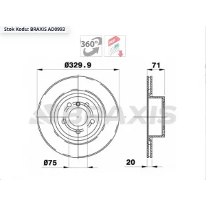 FREN DİSKİ ARKA BMW X3 F25 (2010-2016) X4 F26 (2014>) HAVALI 330MM