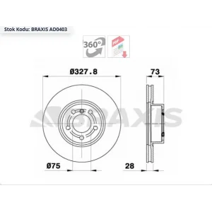 FREN DİSKİ ÖN BMW X3 F25 (2010-2016) X4 F26 (2014>) HAVALI 328MM