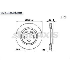 FREN DİSKİ ÖN HONDA CR-V III (2006-2012) CR-V IV (2012>) HAVALI 293MM