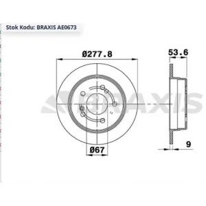 FREN DİSKİ ARKA DÜZ MERCEDES W202 (95-00) W203 (00-07) W210 (96-02) C208 (97-02) W124 (93-95) 278MM