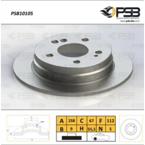 FREN DİSKİ ARKA MERCEDES 190 W201 (82-93) C124 (87-93) S202 (96-01) W202 (93-00) E SERİ A124 /S124 (93-98) W124 (93-95) DÜZ 258MM