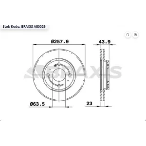 FREN DİSKİ ÖN HAVALI FORD FIESTA VI 1.0-1.25-1.4TDCİ-1.6TDCİ (08-17) / MAZDA 2  (07-15) 258MM