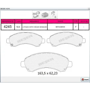 FREN BALATASI ARKA  MITSUBISHI CANTER 300 (12>) A35 (13>) B75L (12>) B25 (15>) B85 813>)