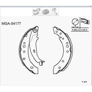 ARKA PABUÇLU BALATA MITSUBISHI COLT VI (02-12) FORFOUR (04-06)  203X38 MM