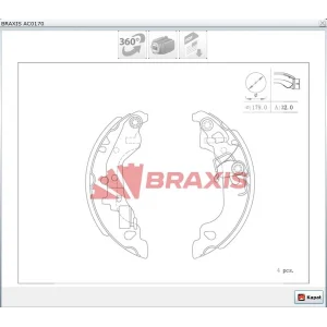 ARKA PABUÇLU BALATA FIAT IDEA 1.3JTD-PUNTO 1999-2012  180X32MM