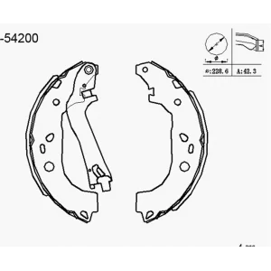 ARKA PABUÇLU BALATA ALBEA (96-09) DOBLO (01-10) COMBO (12-17) IDEA (03>) 228.6X42.3 MM