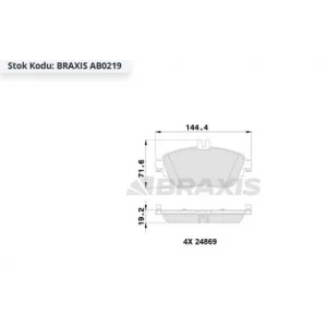 FREN BALATASI ÖN MERCEDES A SERİ W176 (12>) B SERİ W246-W242 (11>) CLA SERİ C117 (13>) X117 (15>) GLA SERİ X156 (13>) INFINITI Q30 (2015>)