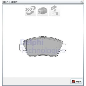FREN BALATASI ÖN CIVIC V (93-96) CIVIC VI (96-01) CIVIC VII (01-06) CRX III (92-98) JAZZ II (02-08) KULAKLI BÜYÜK TİP DİSK ÇAPI 262MM İÇİN