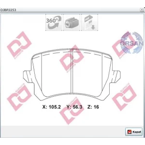 FREN BALATASI ARKA PASSAT B7 010>SHARAN 010>SEAT ALHAMBRA 010>TIGUAN 07>AUDI A6 01>AUDI Q3 011>