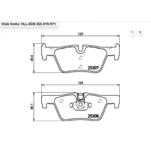 FREN BALATASI ARKA  BMW 1 SERİ F20-F21 (10>) 2 SERİ  F23 (14>) GRANDTOURER F46 (15>) F22-F87 (13>) 3 SERİ F30-F31-F35-F80 (11>) 4 SERİ F32-F82 (14>)