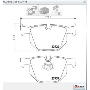 FREN BALATASI ARKA BMW 5 SERİ E60 (03-10) E61 (04-10) 6 SERİ  E63-E64 (04-10)