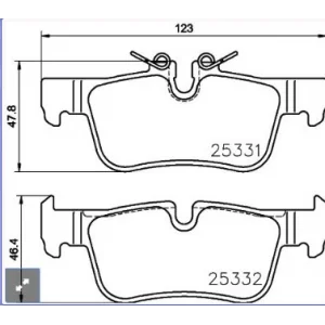FREN BALATASI ARKA BMW 2 SERISI (F45) 218i 014> (F45) 220i 014>(F45) 216d 014> i3 (I01) HYBRID 014> X1 (F48) sDrive 2.0i 014> (F48) sDrive 2.0 D 014> MINI COOPER CLUBMAN F54/F60 014>