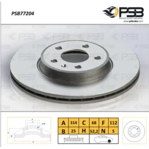FREN DİSKİ ÖN AUDI A4 (07-15) A5 (09-16) A5 (2016>) HAVALI 314MM
