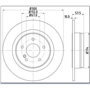 FREN DİSKİ ARKA MERCEDES C205 (15>) S204 (07-14) S205 (14>) W204 (07-14) W205 (13>) A207-C207 (09>) DÜZ 300MM