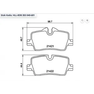 FREN BALATASI ARKA  BMW 3 SERİSİ G20/G21 018> 4 SERİSİ G22 /G29 Z4 018>