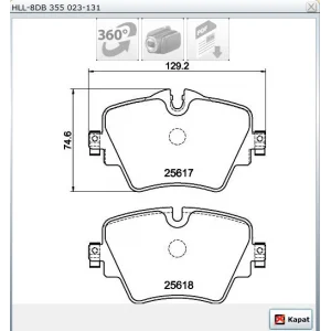 FREN BALATASI  ÖN BMW 2 (F45) 218 i - 220 D 014> 3 (G20) 320i- 320D 018> 5 (G30, F90) 520 D 016> X1 (F48) 2.0 D 014> MINI COOPER CLUBMAN (F54) 1.5i 014> COUNTRYMAN (F60) 1.5 D-1.6 016>