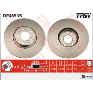 FREN DİSKİ ÖN HAVALI  KAPLAMALI BMW X5 E70 3.0D / X6 E71 3.0  (07-12)  348MM