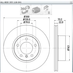 FREN DİSKİ ÖN BMW F20-F21 (2010>)  F30-F31-F35-F80 (2011>)  F34 (2013>)  F32-F33-F36-F82-F83 (2013>) HAVALI 300MM