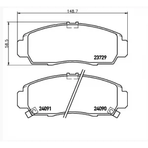 FREN BALATASI ÖN  HONDA CIVIC VII (01-06)  VIII (05-12) IX (12-16) LEGEND III (96-06) LEGEND IV (06>) STREAM (01>) FR-V (04>) PİM YAY DELİKLİ