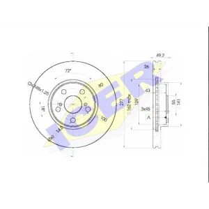 FREN DİSKİ ÖN TOYOTA AVENSİS (03-08) COROLLA VERSO (01-04) VERSO (04-09) HAVALI 277MM