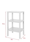 3 Katlı Beyaz Raf Kitaplık & Banyo Düzenleyicisi 73,5 cm