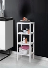 4 Katlı Beyaz Raf Kitaplık & Banyo Düzenleyicisi 100 cm