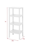4 Katlı Beyaz Raf Kitaplık & Banyo Düzenleyicisi 100 cm