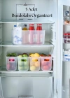 5’li Şeffaf Buzdolabı Organizeri & Buzdolabı Düzenleyici 7,5 Lt