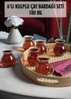 6lı Keyfi Ala Borosilikat Cam Kulplu Çay Bardağı