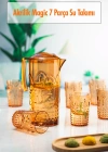 Akrilik Bal Sürahi 2,3 lt Ve 6lı Su Meşrubat Kahve Yanı Bardağı 400 ml Seti ( Cam Değildir )