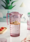 Akrilik Mürdüm Sürahi 2,3 lt Ve 6lı & Su Meşrubat Kahve Yanı Bardağı 400 ml Seti ( Cam Değildir )