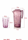 Akrilik Mürdüm Sürahi 2,3 lt Ve 6lı & Su Meşrubat Kahve Yanı Bardağı 400 ml Seti ( Cam Değildir )