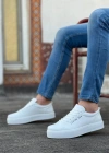 BA0104 Bağcıklı Beyaz Cilt Deri Spor Klasik Erkek Ayakkabı