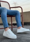 BA0104 Bağcıklı Beyaz Cilt Deri Spor Klasik Erkek Ayakkabı