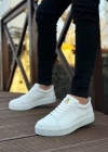 BA0104 Bağcıklı Beyaz Cilt  Spor Klasik Erkek Ayakkabı