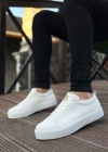 BA0104 Bağcıklı Beyaz Cilt  Spor Klasik Erkek Ayakkabı