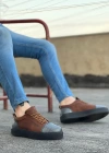 BA0104 Bağcıklı Taba Ekose Süet Siyah Taban Spor Klasik Erkek Ayakkabı