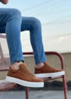 BA0104 Bağcıklı Taba Süet Beyaz Taban Spor Klasik Erkek Ayakkabı