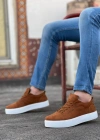 BA0104 Bağcıklı Taba Süet Beyaz Taban Spor Klasik Erkek Ayakkabı