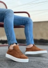 BA0104 Bağcıklı Taba Süet Beyaz Taban Spor Klasik Erkek Ayakkabı