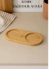 Bambu Yağdanlık Altlığı Çift Yuvalı 9x19 Cm