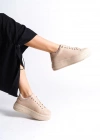 BIANA Bağcıklı Ortopedik Taban Kadın Sneaker Spor Ayakkabı CTT - Ten