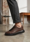 BLF-010 Erkek Sneaker Günlük Casual Spor Ayakkabı Kahverengi Siyah Taban