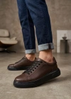 BLF-010 Erkek Sneaker Günlük Casual Spor Ayakkabı Kahverengi Siyah Taban